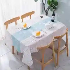 Светло-синий скатерть для кухни