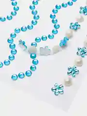 Голубой стразы липучки
