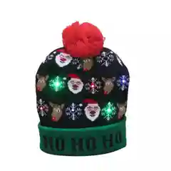 Черный шапка новогодняя, светодиодная
