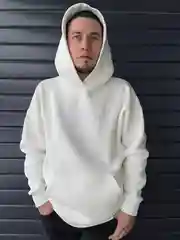 Молочный худи с вышивкой ЯПЕРВЫЙ, оверсайз