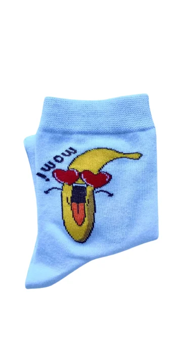 Белый носки женские "Бананы"