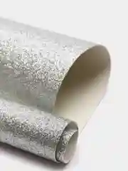Кожзам с глиттером на тканевой основе, цвет светлое серебро