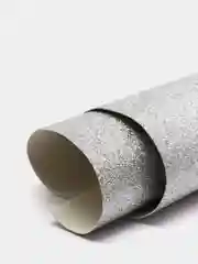 Кожзам с глиттером на тканевой основе, цвет светлое серебро