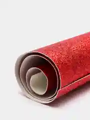 Кожзам с глиттером на тканевой основе, цвет красный