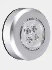 Светильник точечный нажимной, 6.5 см, 3 х ААА 2А, 4 LED, пластик