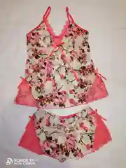 Розовый пижама с кружевами/ пижама шёлковая/пижама женская