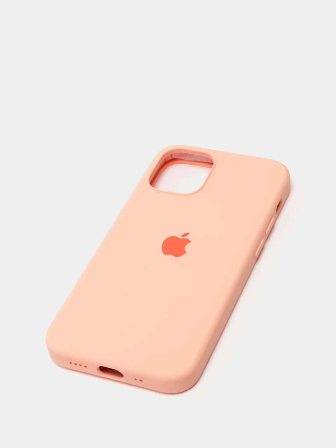 Желтый защитный силиконовый чехол для iPhone 12 mini, с яблоком