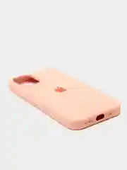 Желтый защитный силиконовый чехол для iPhone 12 mini, с яблоком