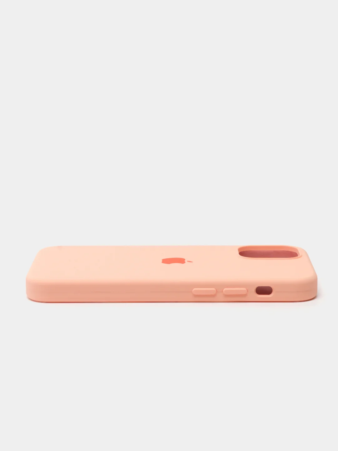 Желтый защитный силиконовый чехол для iPhone 12 mini, с яблоком