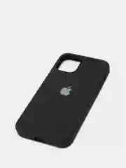 Черный защитный силиконовый чехол для iPhone 12 mini, с яблоком