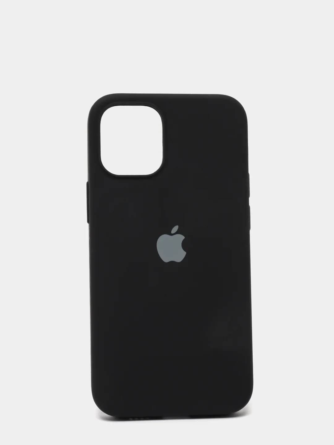 Черный защитный силиконовый чехол для iPhone 12 mini, с яблоком