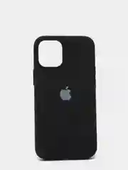 Черный защитный силиконовый чехол для iPhone 12 mini, с яблоком