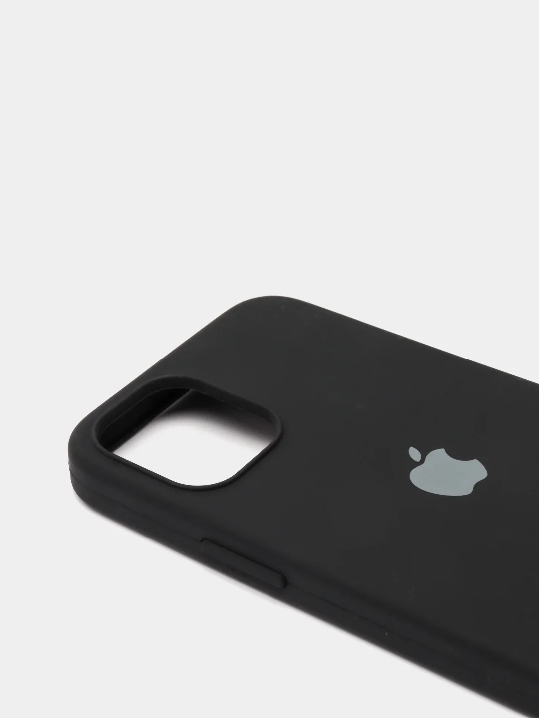 Черный защитный силиконовый чехол для iPhone 12 mini, с яблоком