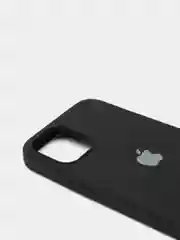 Черный защитный силиконовый чехол для iPhone 12 mini, с яблоком