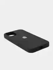 Черный защитный силиконовый чехол для iPhone 12 mini, с яблоком