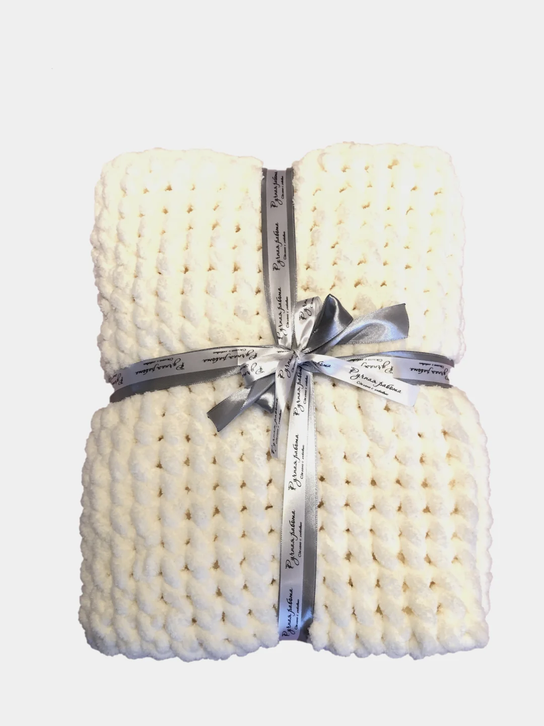 Плед детский плюшевый ручной вязки Alize puffy
