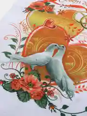 Рушник "Голуби", габардин, оранжевый