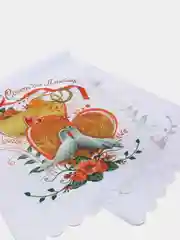 Рушник "Голуби", габардин, оранжевый
