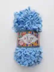 Голубой пряжа Alize Puffy Fine (Ализе Пуффи Файн)