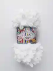 Белый пряжа Alize Puffy Fine (Ализе Пуффи Файн)