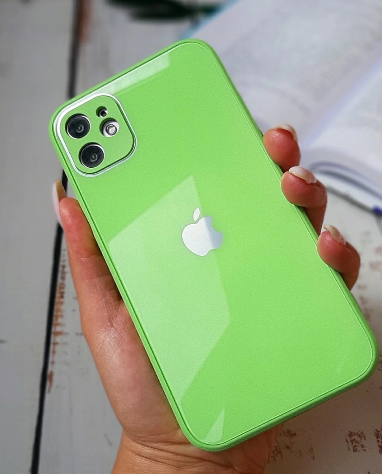 Аметистовый стеклянный чехол накладка Glass Case Apple iPhone айфон 6/7/8 Plus/Xs/Xr/11/12/13 Pro Max