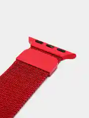 Красный ремешок стальной на Apple Watch, миланский