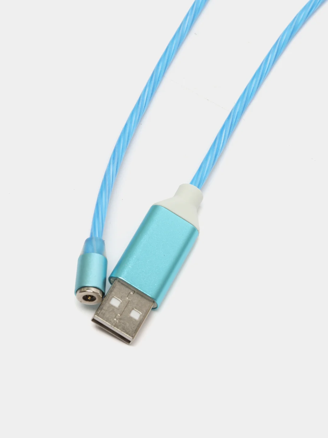 Синий кабель магнитный светящийся для зарядки iphone / micro usb / type-c