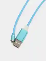Синий кабель магнитный светящийся для зарядки iphone / micro usb / type-c
