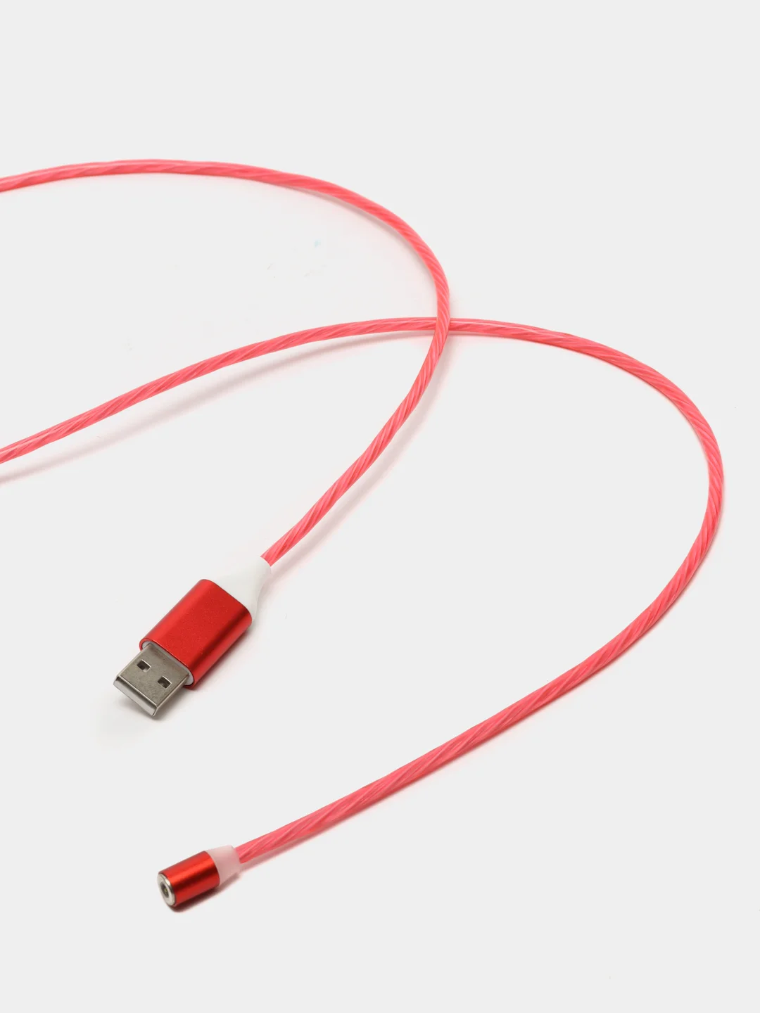 Красный кабель магнитный светящийся для зарядки iphone / micro usb / type-c