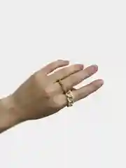 Бежевый комплект из двух цветных колец