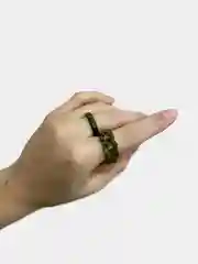 Зеленый комплект из двух цветных колец