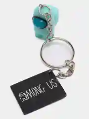 Бирюзовый брелок Амонг ас Герой/Among us,фигурный, светится в темноте