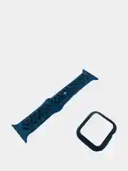 Синий меланж ремешок, бампер и стекло Apple Watch Classic 38 40 42 44 mm Series 1, 2, 3, 4, 5, 6, SE
