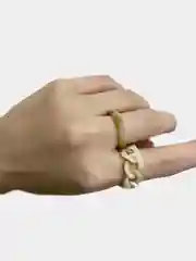 Бежевый комплект из двух цветных колец