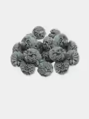 Серый помпоны декоративные из мягкого фатина, 5 штук, 2,5 см