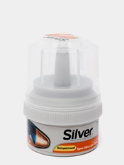 Крем-краска для обуви c  губкой Silver/крем-блеск 50 мл