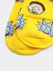 Желтый носки высокие мужские унисекс с принтом мультфильм "Rick and Morty" носочки женские
