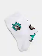 Белый носки высокие мужские унисекс с принтом мультфильм "Rick and Morty" носочки женские