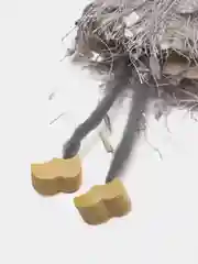 Серый новогодняя ёлочная игрушка подвеска "Ангелочки-куколки"