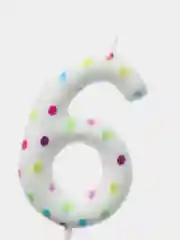 Свеча в торт на день рождения, цифра "6"