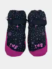 Черный варежки-краги болоневые утепленные 6-8 лет
