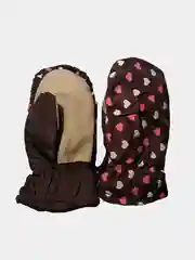 Черный варежки-краги болоневые, утепленные, 4-6 лет