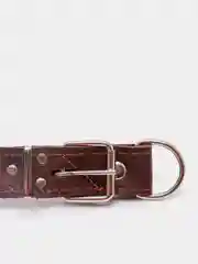 Коричневый ошейник для собак, из натуральной кожи двойной, особой прочности