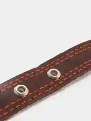 Коричневый ошейник для собак из натуральной кожи с ватином