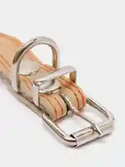 Бежевый ошейник для собак из натуральной кожи с ватином