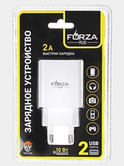 Сетевое зарядное устройство "Стандарт", 2хUSB, 2А, 5В, Белый