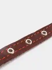 Коричневый ошейник для собак из натуральной кожи с ватином