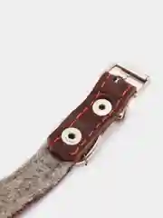 Коричневый ошейник для собак из натуральной кожи с ватином
