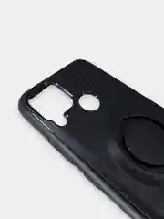 Черный чехол Realme C15 Реалми С15 силиконовый магнитный с кольцом iFace