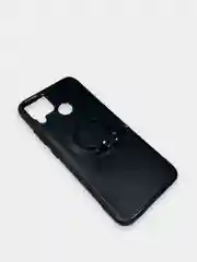 Черный чехол Realme C15 Реалми С15 силиконовый магнитный с кольцом iFace